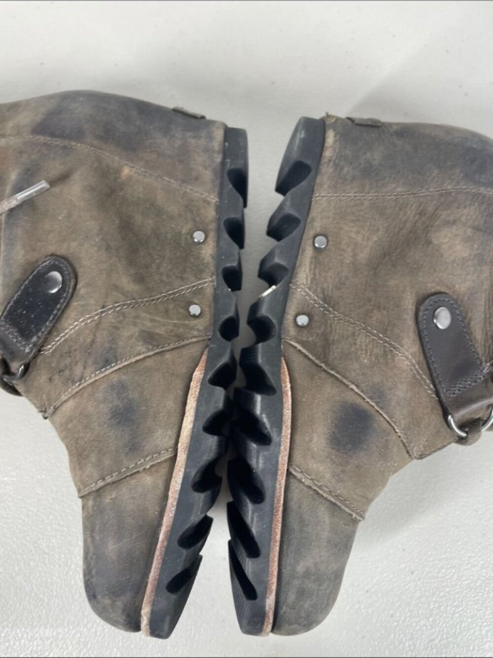 Sorel Brown Y2K Inspired Lace Up Wedge Leather Boots Outdoor Hiking Fall Size 6 - Picture 8 of 13